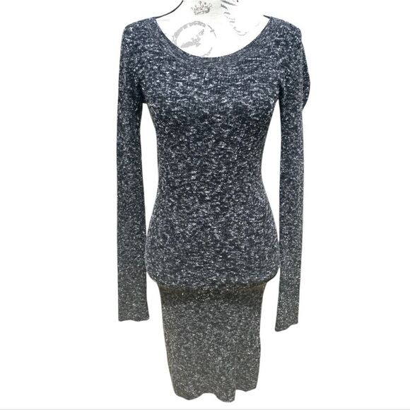 A/X Armani Exchange Gray Open Back Italian Yarn Sweater Dress Size M - Picture 2 of 7